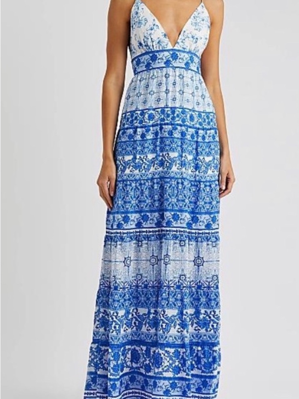 Alice + Olivia Karolina Tie-Back Maxi Dress $595 msrp